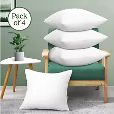 Pack of 4 Throw Pillows Insert Ultra Soft Bed & Couch Sofa Decorative Pillows