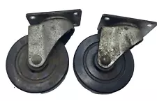 LOT OF 2 Swivel Caster Wheels 4" x 1-1/4" Mount Plate FREE SHIPPING