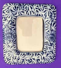 Vintage Blue/White Porcelain Floral Picture Frame for 3x4 Photo SALE!