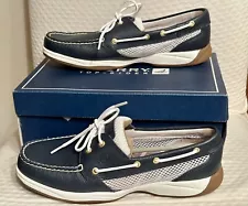 New Sperry Top-Sider Women's Navy Blue Leather Boat Shoes, Size 11 M