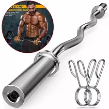 47" Olympic Barbell Bar EZ Curl Bar Weight Lifting Bar Gym Strength Training