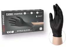 First Glove Black Nitrile Light Industrial Disposable Gloves 3 Mil, Latex Free