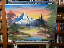 Original Oil Painting 18x24 “Autumn Sunrise” Art/Landscape (Bob Ross Style)