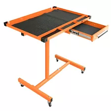 Heavy Duty Adjustable Work Table Bench,220 lbs Rolling Tool Cart Tray With Wheel