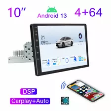 Single DIN 10.1" Touch Screen Android 13 Car Stereo Radio GPS WiFi Mirror Link