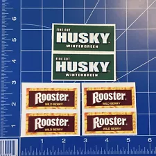 Lot 6 HUSKY MINT Rooster Rare Retail Vendor Display Glossy Sticker Tobacco SNUFF