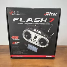 Hitec Flash 7 2.4 GHz 7 Ch Aircraft Radio System New Open Box Never Used