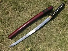 Handmade Japanese Samurai Wakizashi Spring Steel Ko-Katana Full Tang Sharp