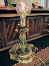 Vintage Aerolux Lumaseries Neon Light Bulb Purple Flowers & Floral Themed Lamp