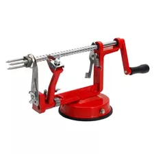 3-in-1 Stainless Steel Hand-cranking Apple Peeler Slicer Peeler Red