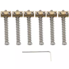 Musiclily Pro 6Pcs 10.8mm Small Barrel Brass Saddles Set For Squier Tele Guitar