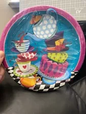 Mad Hatter Tea Party 8ct. Paper Dinner Plates 8-5/8" Party Supply New!!