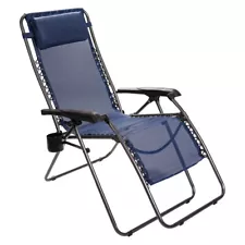 Timber Ridge Zero Gravity Locking Patio Recliner Lounge Chair, Blue (Damaged)