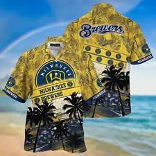 Milwaukee Team Brewers Palm Tree Hawaii Shirt For Sports Fans Aloha Shirt