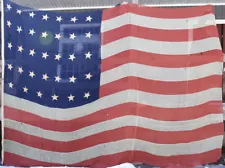 HUGE Antique 1861-63 Civil War Era 34 Star Hand Sewn US American Flag 16’