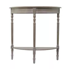 Traditional Wood Half Moon Console Table 32" X 12" X 32"