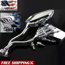 For Suzuki Boulevard C50 M109R M50 C90 Chrome Skull Motorcycle Rear View Mirrors