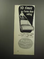 1957 Parker Lawn Sweeper Ad - 10 times faster than raking