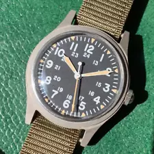 1982 Hamilton GG-W-113 Hack US Military Issued Stainless Steel Watch - Serviced