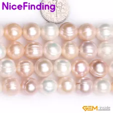 AAA Natural Round Freshwater Cultured Pearl Stone Bead For Jewelry Making 15"DIY