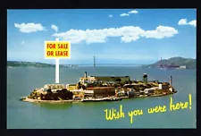 Alcatraz Island Wish You Were Here/For Sale or Lease Postcard 5.5x3.5 No Post VG