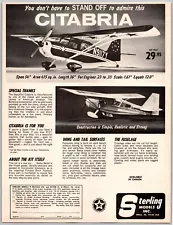 Sterling Models Inc Citabria Plane Kit Vintage April, 1973 Full Page Print Ad