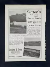 Magazine Ad* - 1912 - Sutton's Grass Seeds for Golf Courses - Reading, England