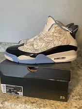 Nike Air Jordan Dub Zero Mens Size 9.5 w/Box UK 8.5 EUR 43 White/Blue University