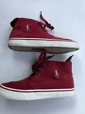 Polo Ralph Lauren Men 8D Talin Corduroy Top Red Fabric Fashion Sneakers Boots