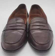 12 M RALPH LAUREN POLO PENNY LOAFERS Brown Leather Used Excellent Condition