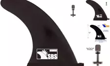 SBS - 8 inch Longboard & SUP Single Fin - 8" Center Fin for Black with Logo