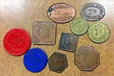 Ynysybwl Co-Op - Collection of 10 Miners Check Trade tokens - South Wales