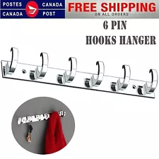 6 Pin Bathroom Cloth Hooks Hanger Door Wall Bedroom Bathroom Hooks Rail for Hang