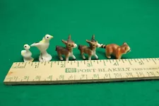 Lot of 5 Miniature Porcelain Animal Figurines Matte Finish