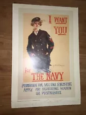 Christy, Howard C. 1917 “l Want You for the Navy” Military-Art For Sale