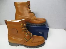 POLO RALPH LAUREN Ranger Boots Brown Leather Buckle Mens Sz 9.5 D