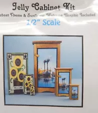 1/2 Scale Dale Lovett Wooden Jelly Cabinet Kit Artisan Dollhouse Miniature 1:24