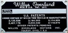 WILLYS OVERLAND CJ3A CJ3B M38 M38A1 M170 DATA PLATE STATION WAGON PICKUP ID TAG