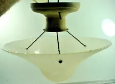 VINTAGE MCM CEILING LIGHT FIXTURE W/ FROSTED SHADE