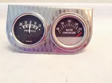 Vintage Amp/Water Temp Gauge Set Original 50s-60s Hotrod Custom Diamond Chrome