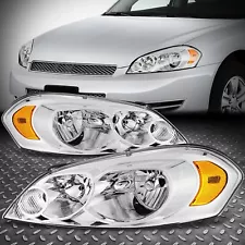 For 06-16 Chevy Impala/Limited Monte Carlo OE Style Headlight Lamps Chrome/Amber