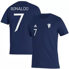 NEW Cristiano Ronaldo Manchester United adidas Name and #7 Size XL T-Shirt Navy