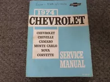 1974 Chevy Chevelle Shop Service Repair Manual SS Malibu Laguna Super Sport xo