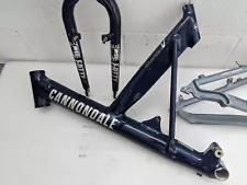 Cannondale Super V 2000 FS MTB Frame Fork Arm Iris Blue Retro Headshok Vintage