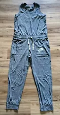 Nike Jumpsuit Womens Medium Heather Gray Jogger Crossback Straps Athleisure