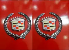 NEW 70s 80s 90s CADILLAC ROOF PANEL CREST WREATH EMBLEM SET 4 PCS. FAST SHİP