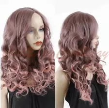 Cheap Ombre Pink Purple Wigs None Lace Wigs Cosplay Halloween Party Anime Wigs