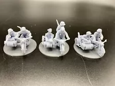 28mm, 3D Printed, WW2, German,Wehrmacht Motorcycles W/ Sidecars, Bolt Action (3)