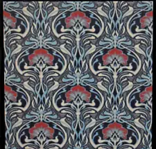 Crown Flora Nouveau Arts & Crafts Design Wallpaper Peacock Green 20" x 33'