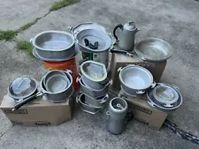 VINTAGE GUARDIAN SERVICE ALUMINUM, FLAT BOTTOM COOKWARE SET OF 26 + HANDLES